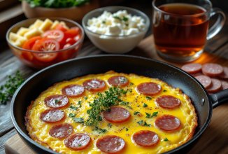 Омлет яичный + любая начинка.