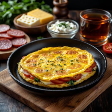 Омлет яичный + любая начинка. - Шаг 1