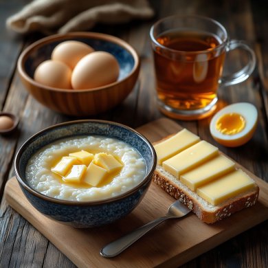 Сладкая рисовая каша на молоке.