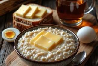 Овсяная каша на молоке сладкая / солёная.