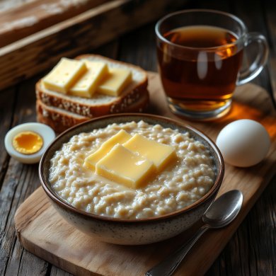 Овсяная каша на молоке сладкая / солёная.