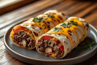 Шаурма с говяжьим фаршем.