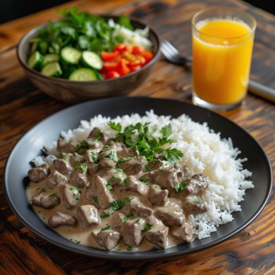 Бефстроганов с рисом. - Шаг 3