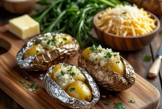 Запечённые картохи в фольге в мундире/без.