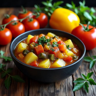 Картофельное пюре с овощным красным рагу / либо с любыми другими тушенными овощами. - Шаг 2