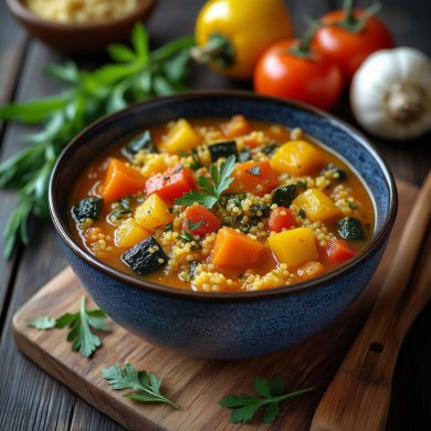 Варёное пшено с овощным красным рагу / либо с любыми другими тушенными овощами. - Шаг 1