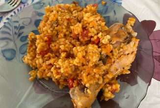 булгур с куриными ножками