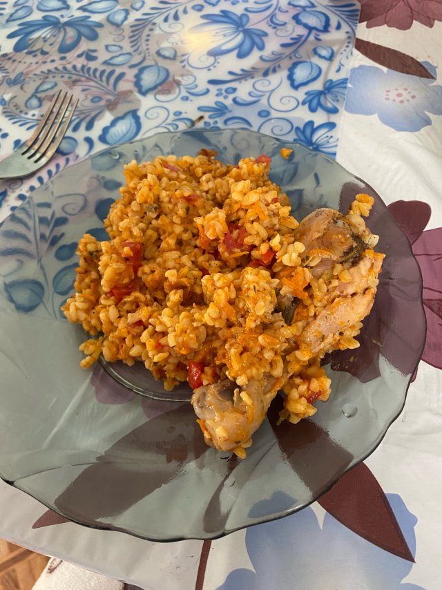 булгур с куриными ножками