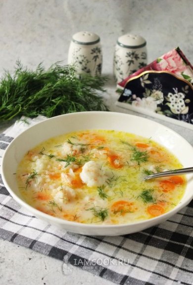 Крем - суп из креветок с сыром Филадельфия