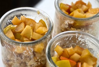 Овсяный пудинг с яблоками