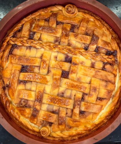 Пирог с творогом и малиновым вареньем - Шаг 3