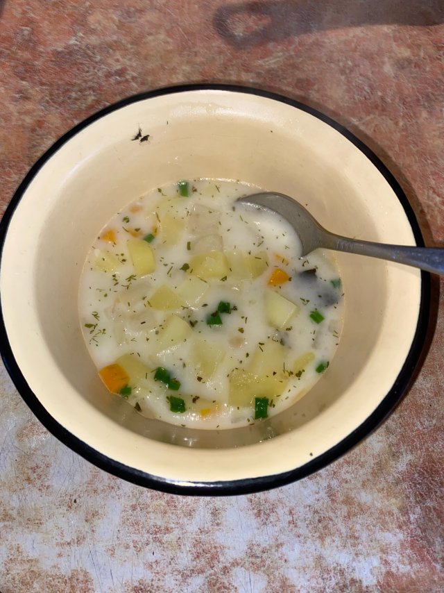 картофельный суп с сыром