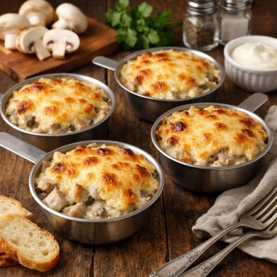 Жульен с курицей и грибами