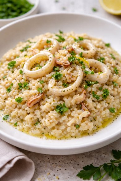 Ризотто с кальмарами