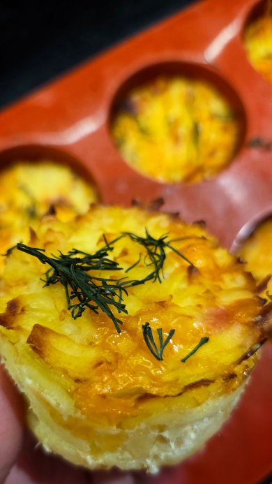 Картофельные маффины с ветчиной